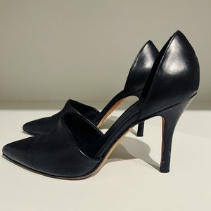 Vince black leather heels